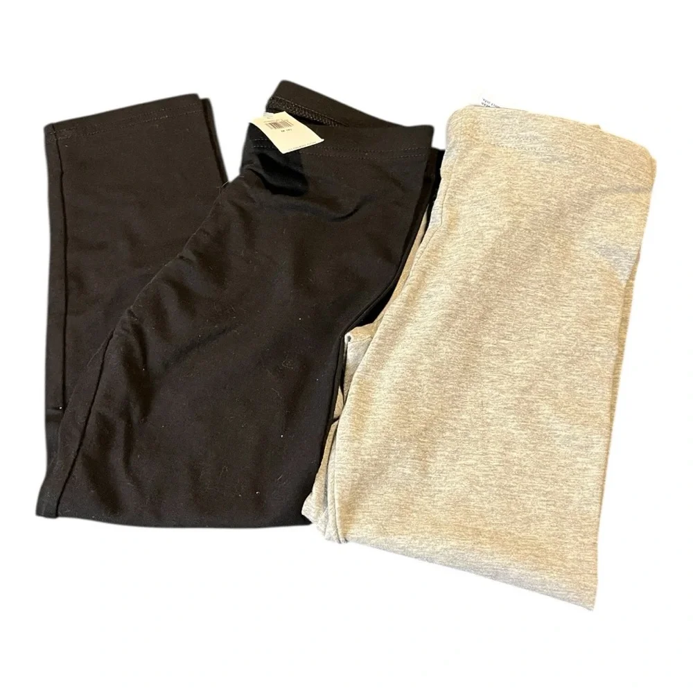 Old Navy 2-Pack Built-In-Tough Leggings – Gray‎ & Black – Girls Medium NWT